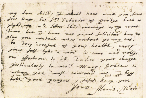 Mary Ward letter
