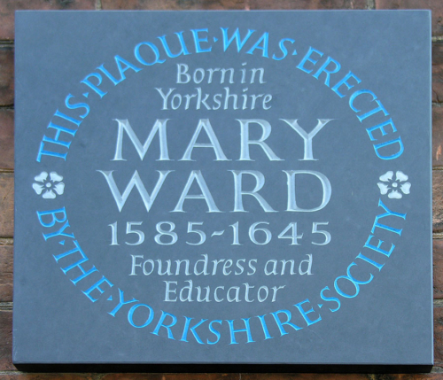 Mary Ward Plaque. Bar Convent 2007.
