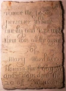 Mary Ward's tombstone. 